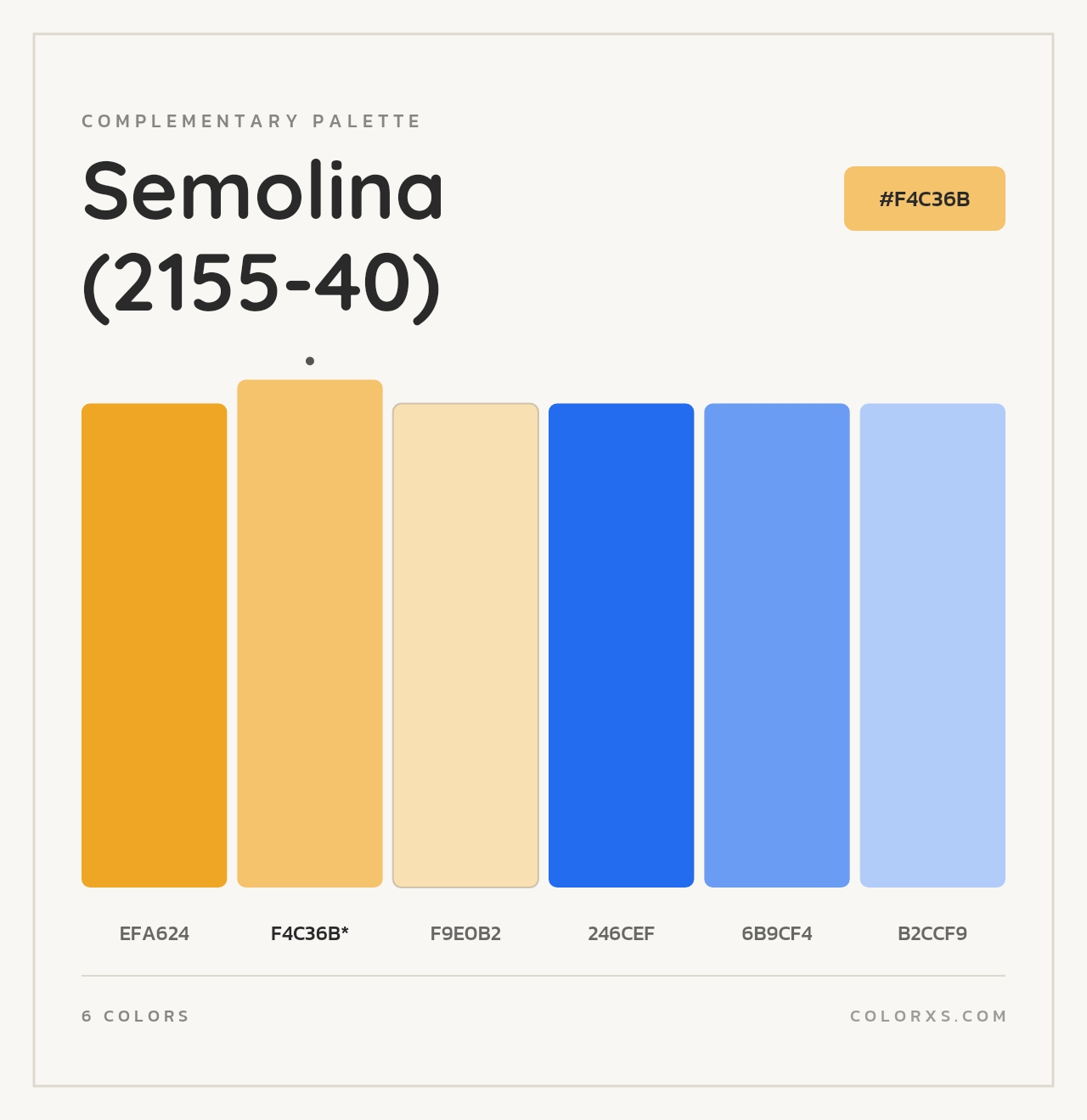 Semolina (2155-40) - Complementary Color Palette