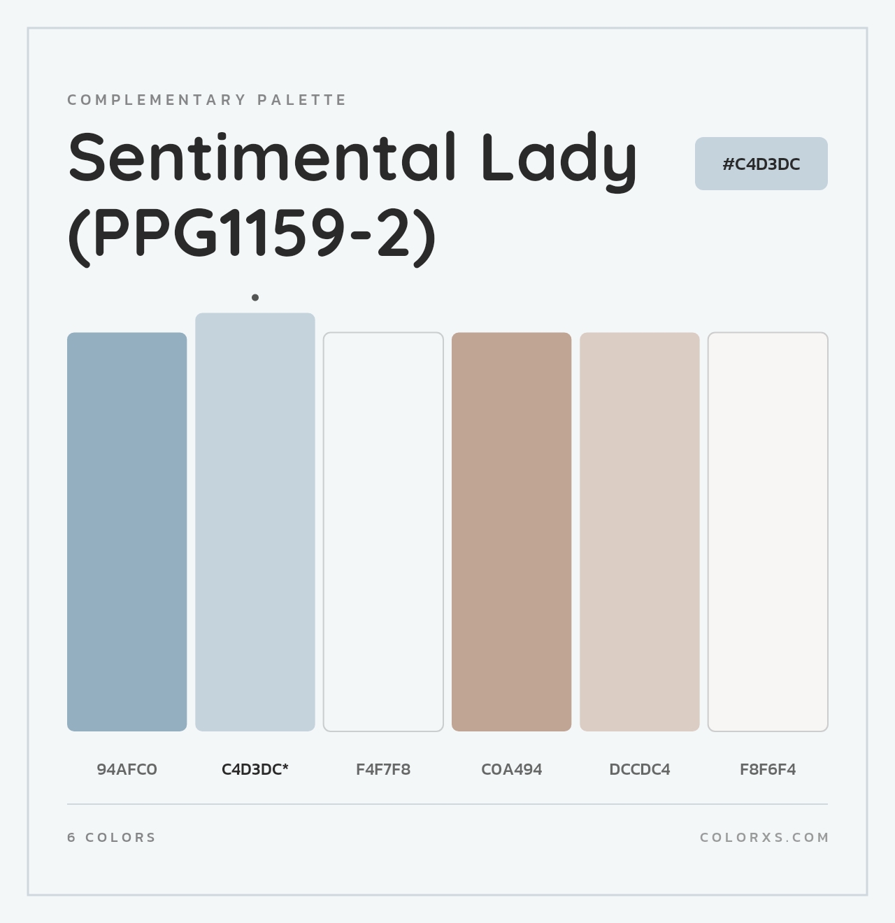Sentimental Lady (PPG1159-2) - Complementary Color Palette