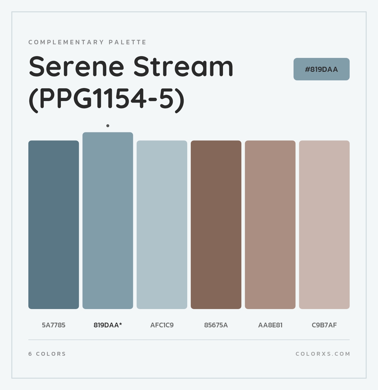 Serene Stream (PPG1154-5) - Complementary Color Palette