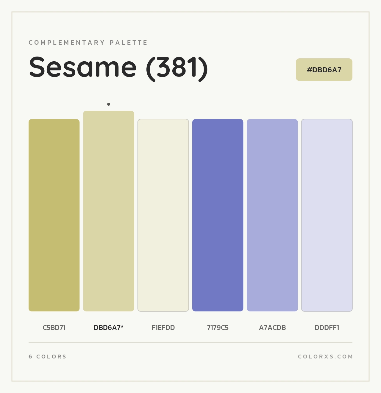 Sesame (381) - Complementary Color Palette