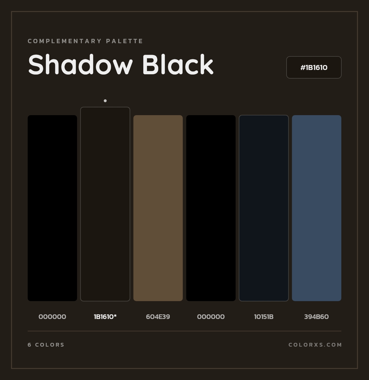 Shadow Black - Complementary Color Palette