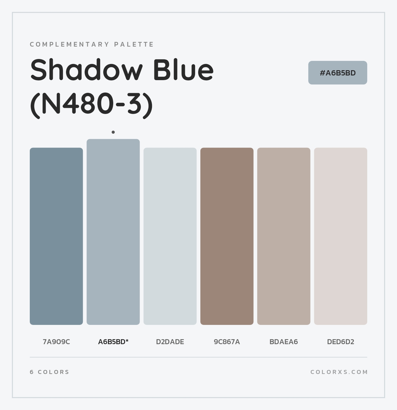 Shadow Blue (N480-3) - Complementary Color Palette