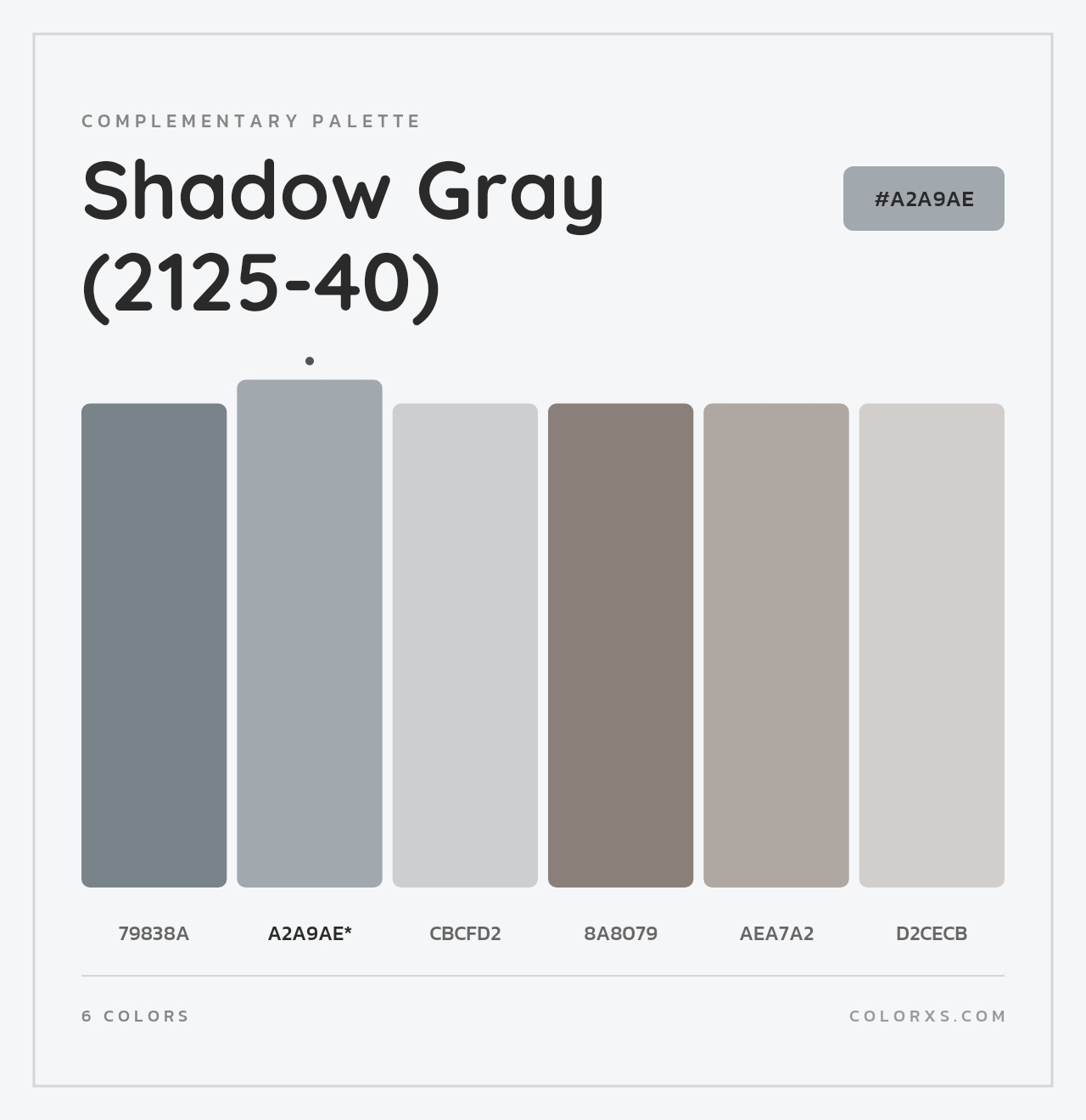 Shadow Gray (2125-40) - Complementary Color Palette