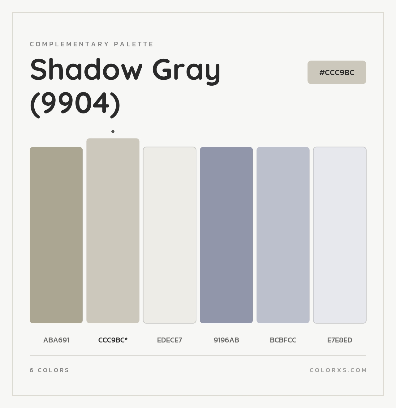 Shadow Gray (9904) - Complementary Color Palette