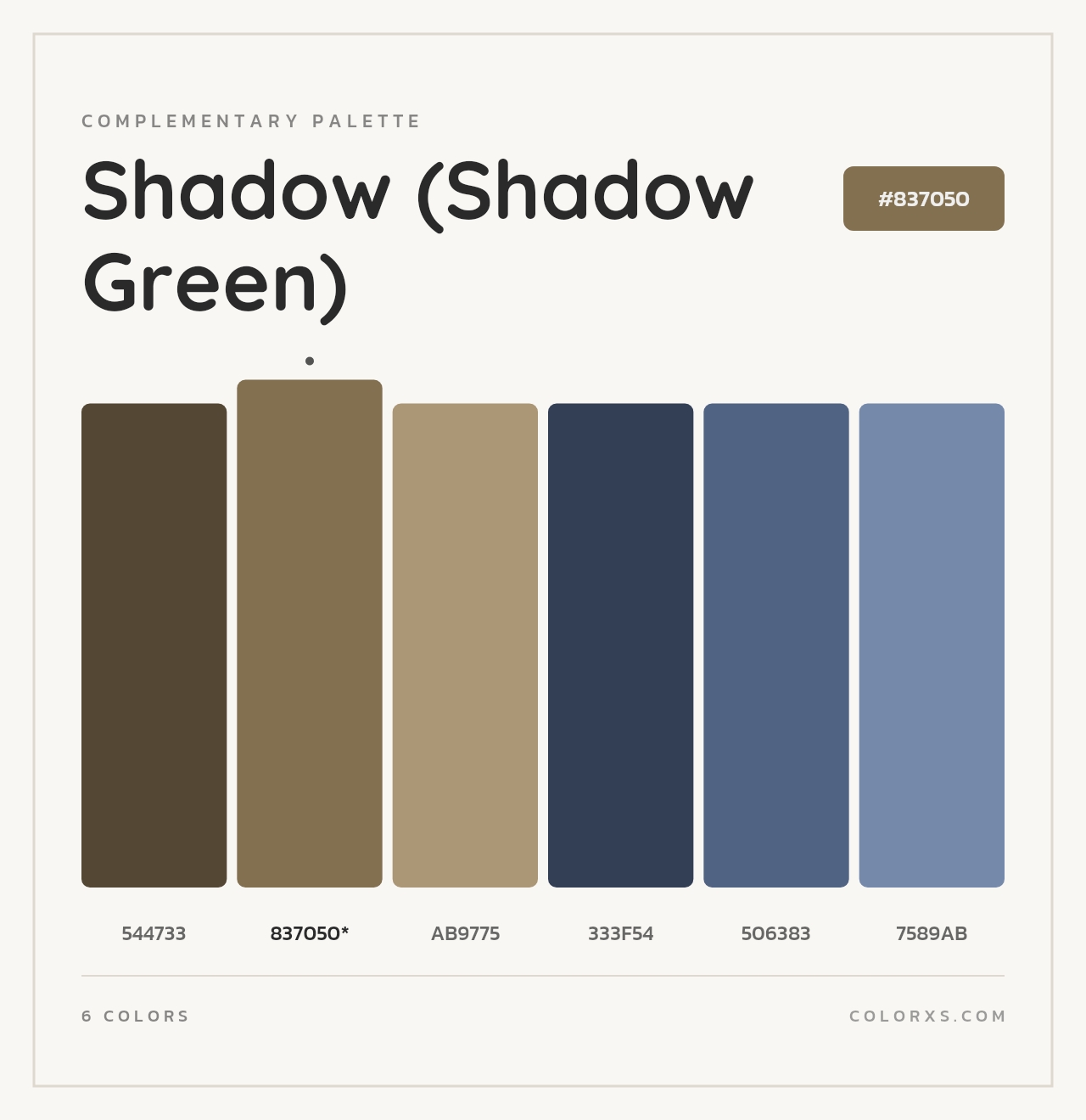 Shadow (Shadow Green) - Complementary Color Palette
