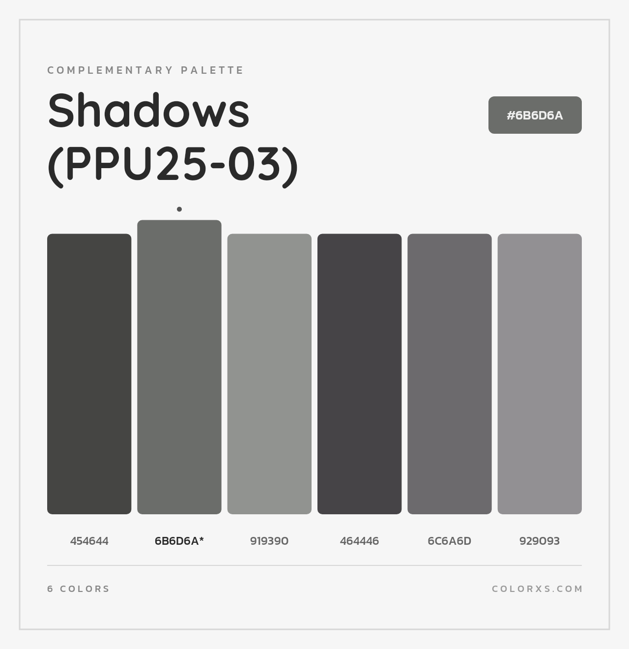Shadows (PPU25-03) - Complementary Color Palette