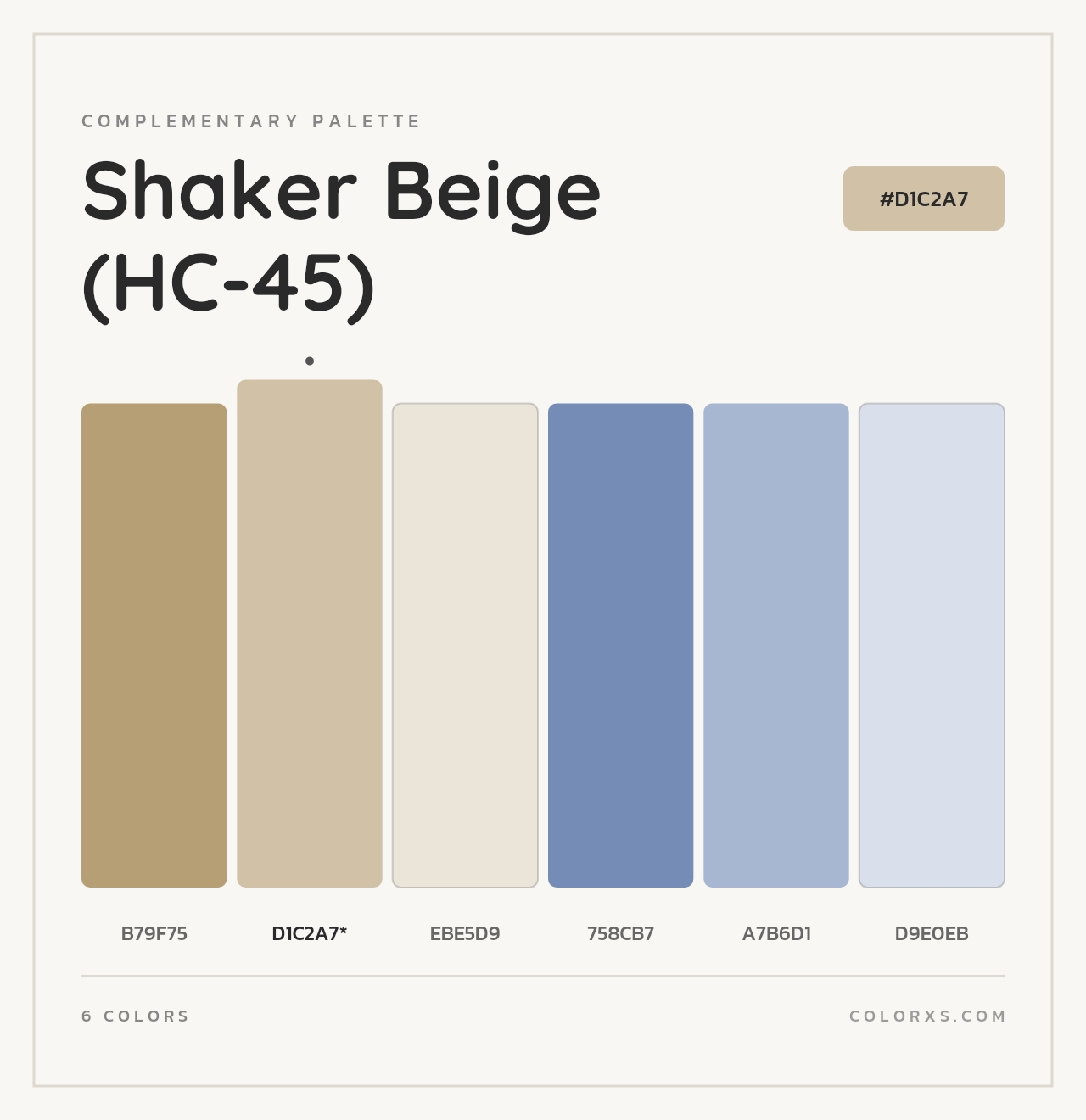 Shaker Beige (HC-45) - Complementary Color Palette