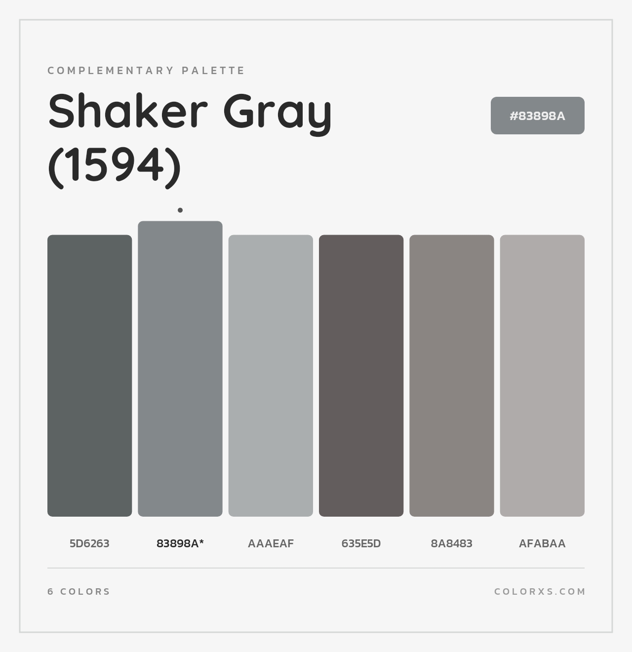 Shaker Gray (1594) - Complementary Color Palette