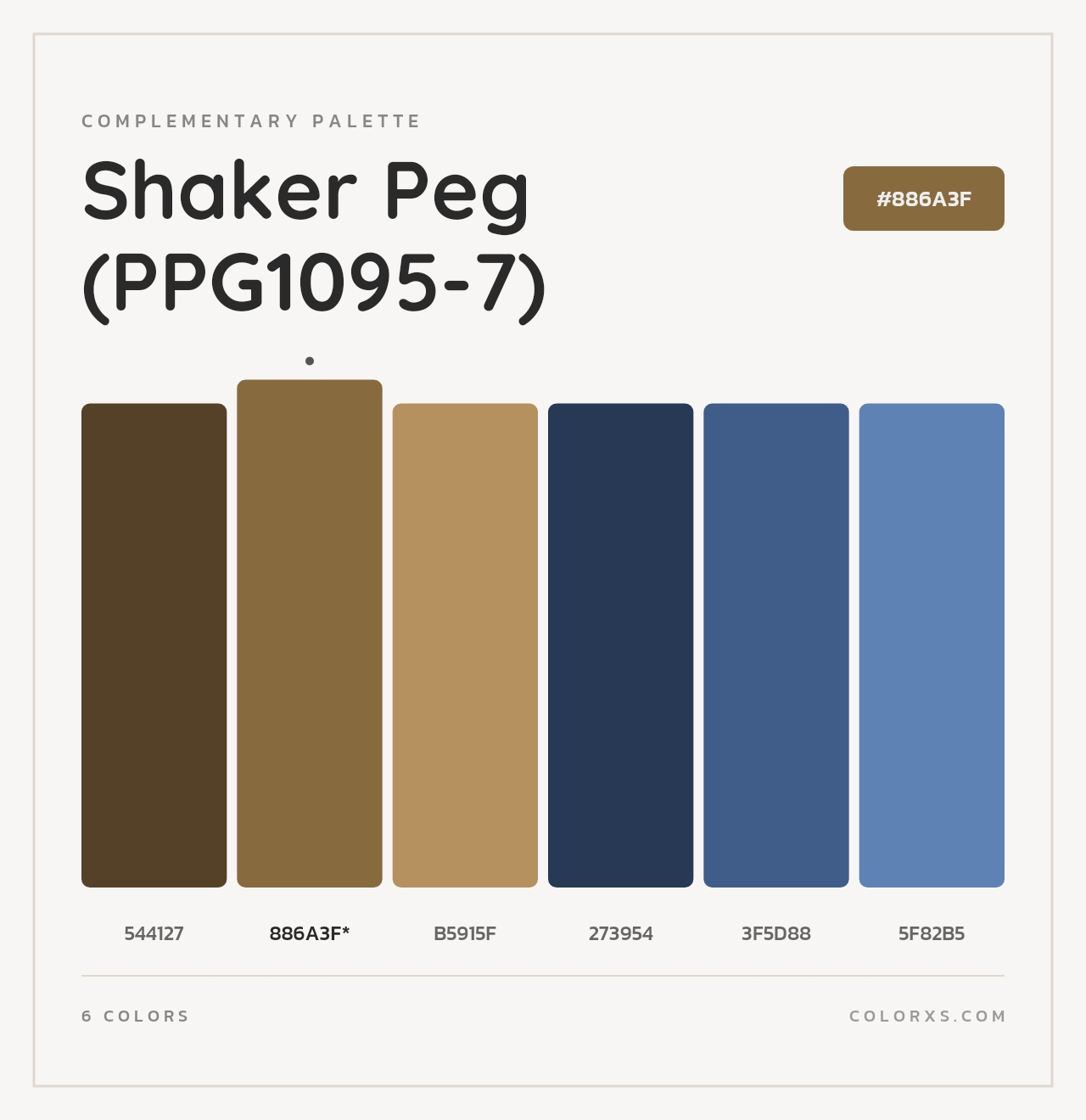 Shaker Peg (PPG1095-7) - Complementary Color Palette