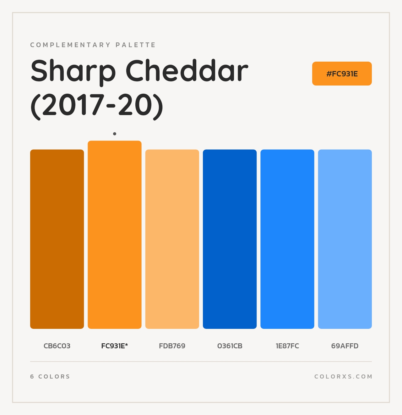Sharp Cheddar (2017-20) - Complementary Color Palette