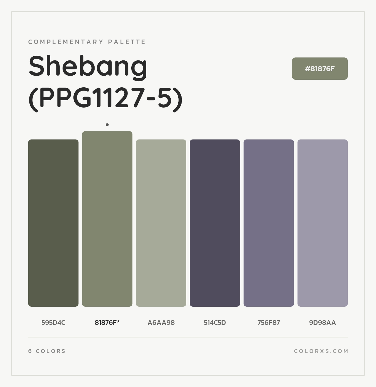 Shebang (PPG1127-5) - Complementary Color Palette