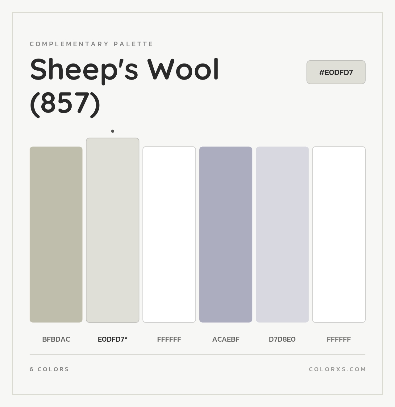 Sheep's Wool (857) - Complementary Color Palette