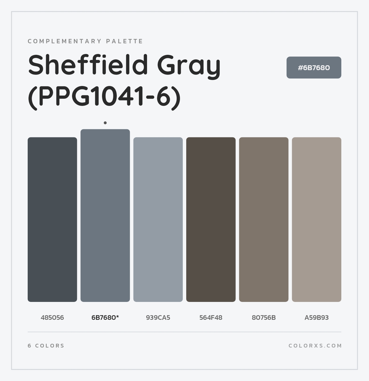 Sheffield Gray (PPG1041-6) - Complementary Color Palette