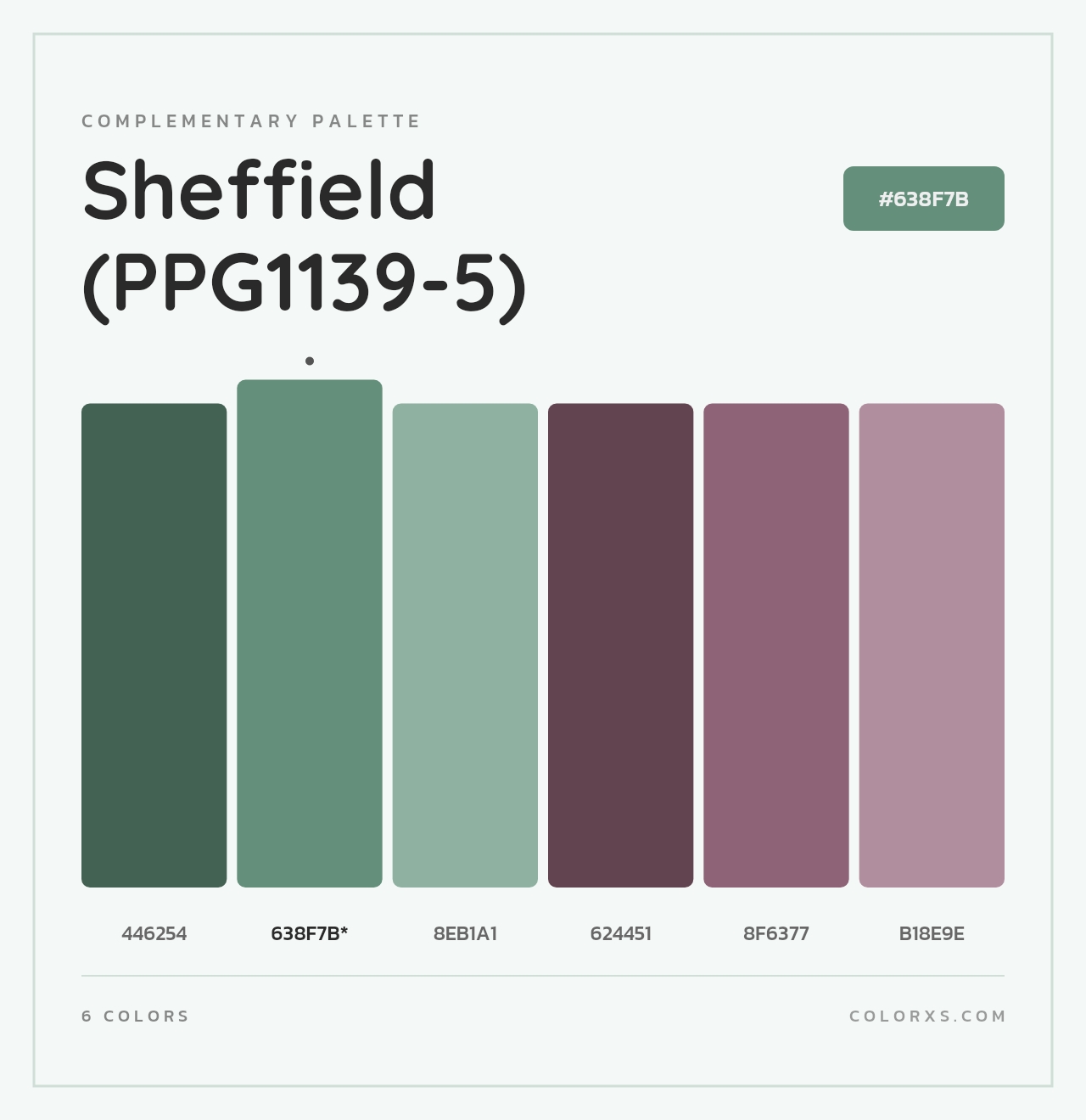 Sheffield (PPG1139-5) - Complementary Color Palette