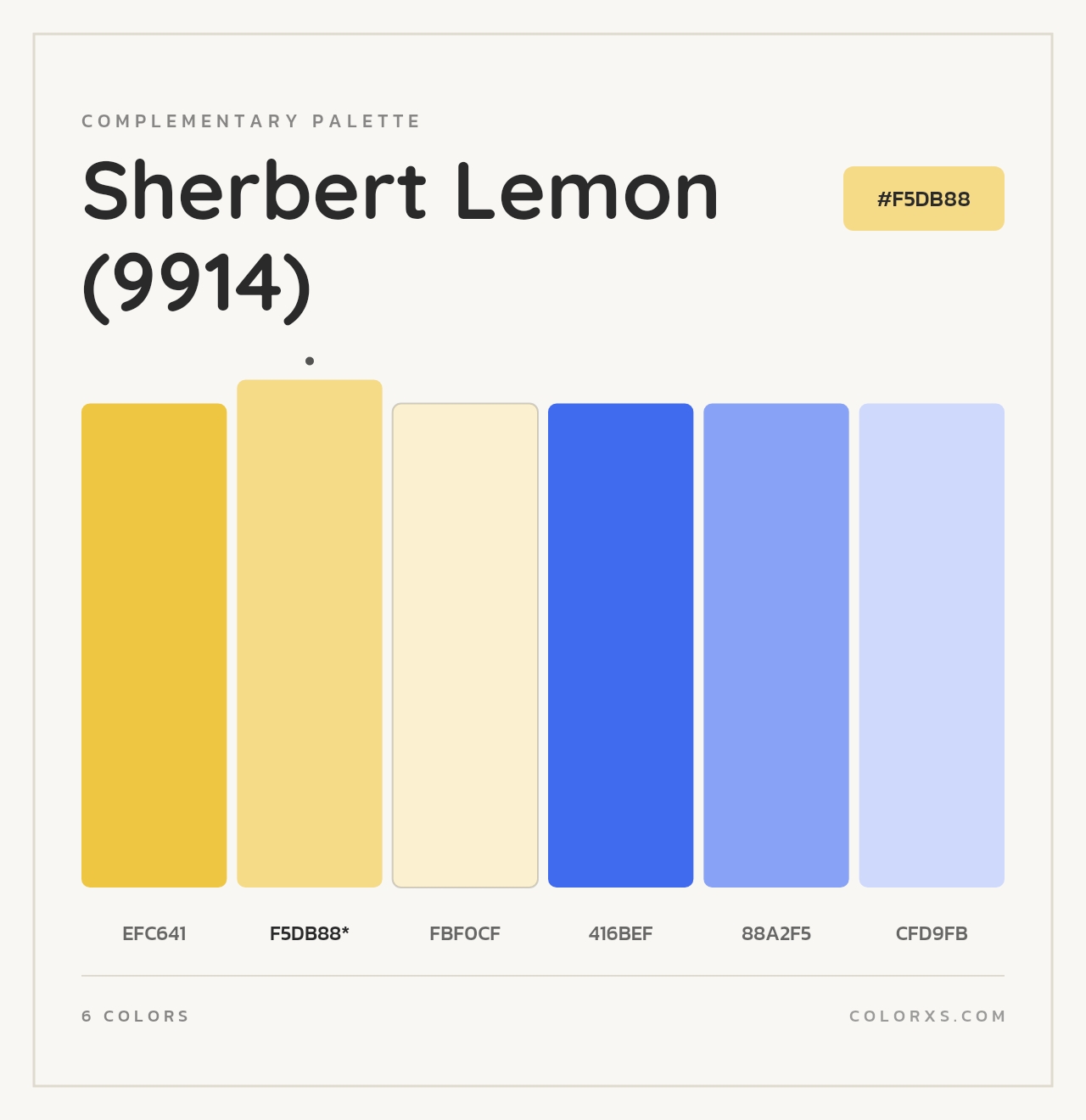 Sherbert Lemon (9914) - Complementary Color Palette