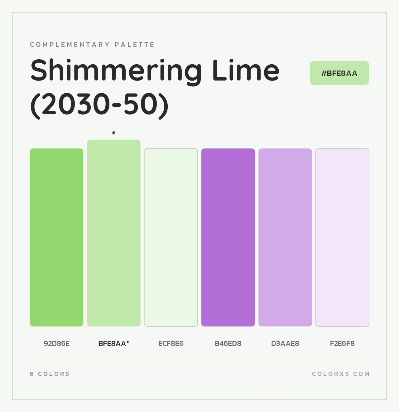 Shimmering Lime (2030-50) - Complementary Color Palette