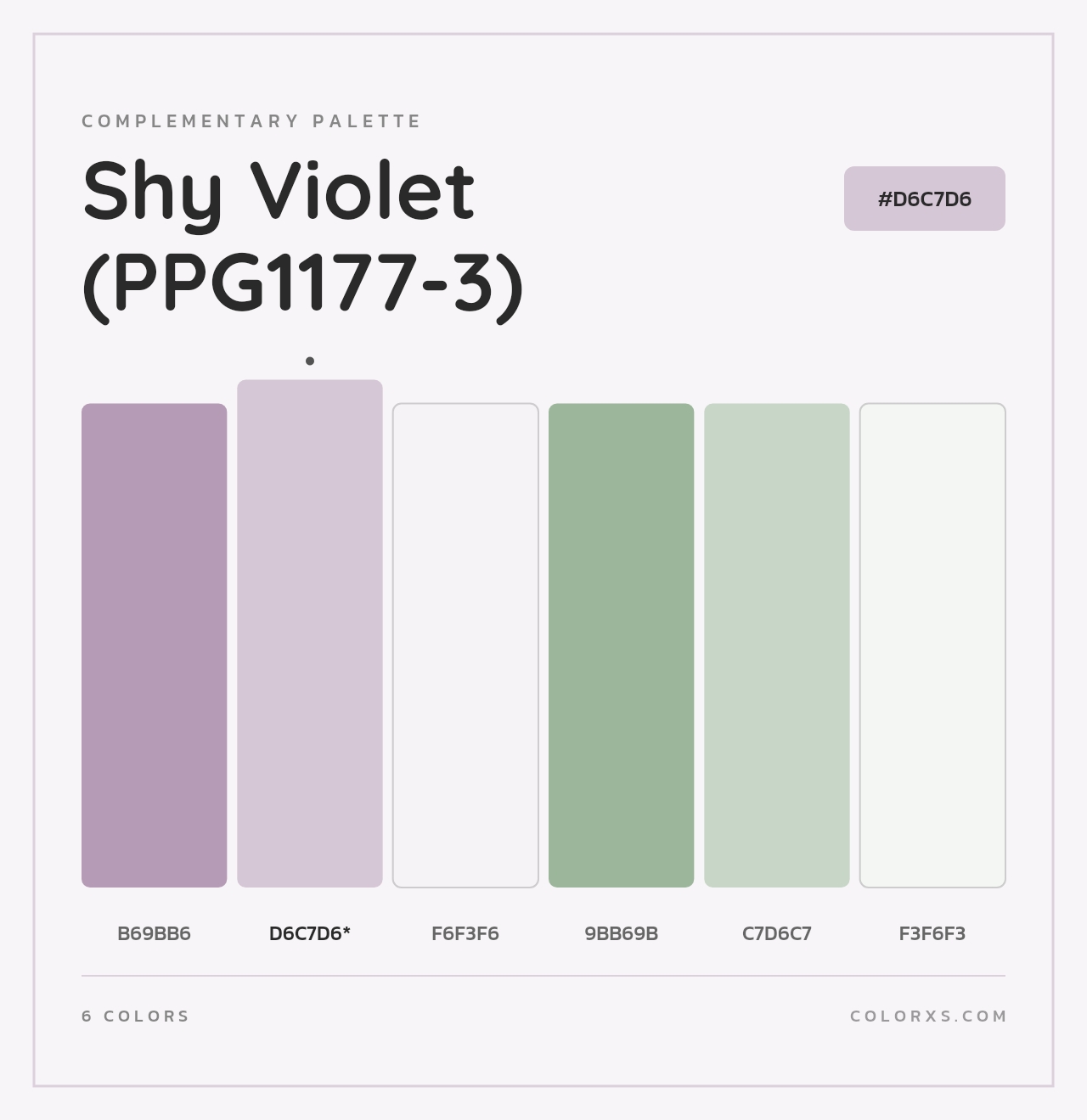 Shy Violet (PPG1177-3) - Complementary Color Palette