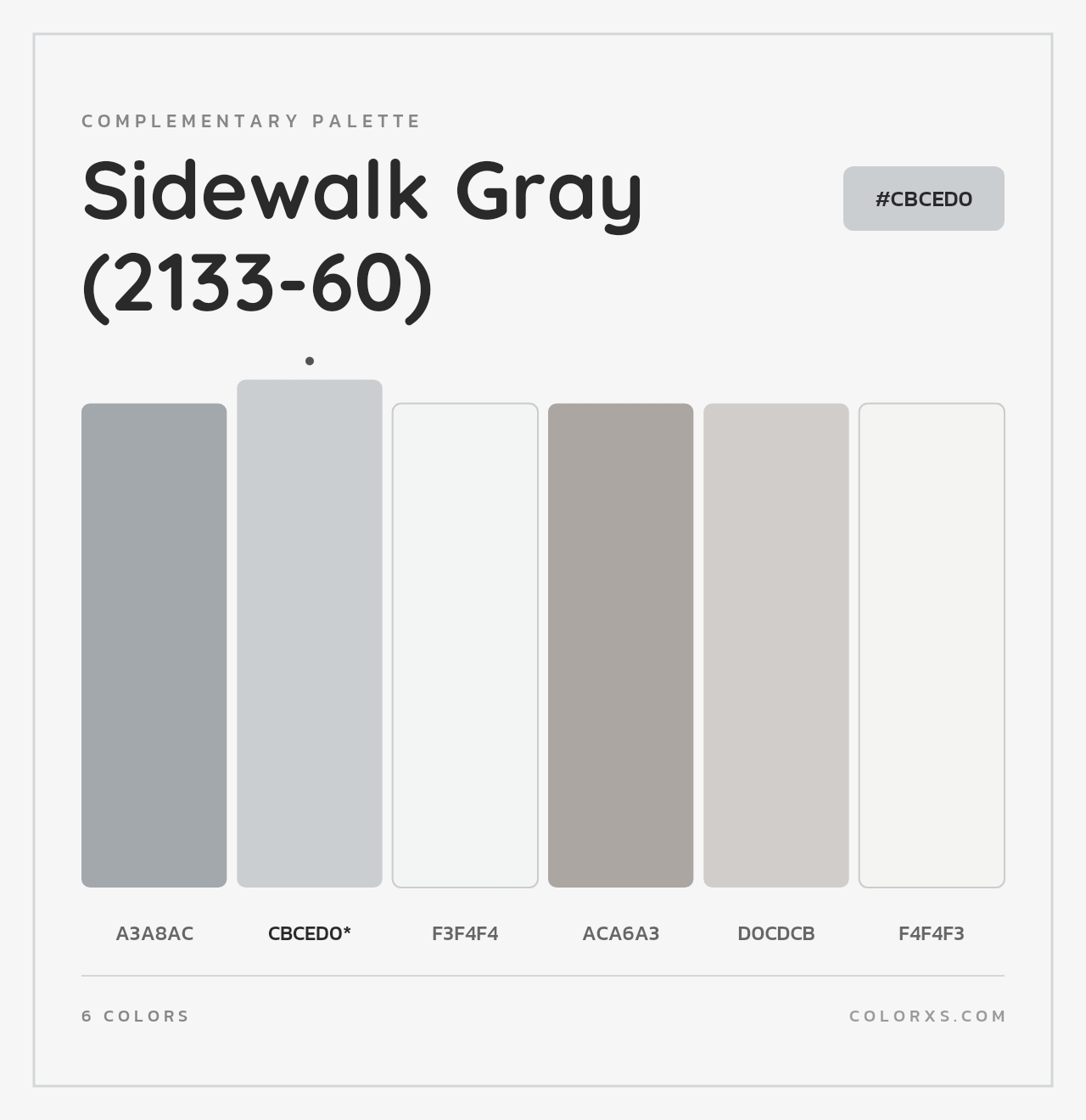 Sidewalk Gray (2133-60) - Complementary Color Palette