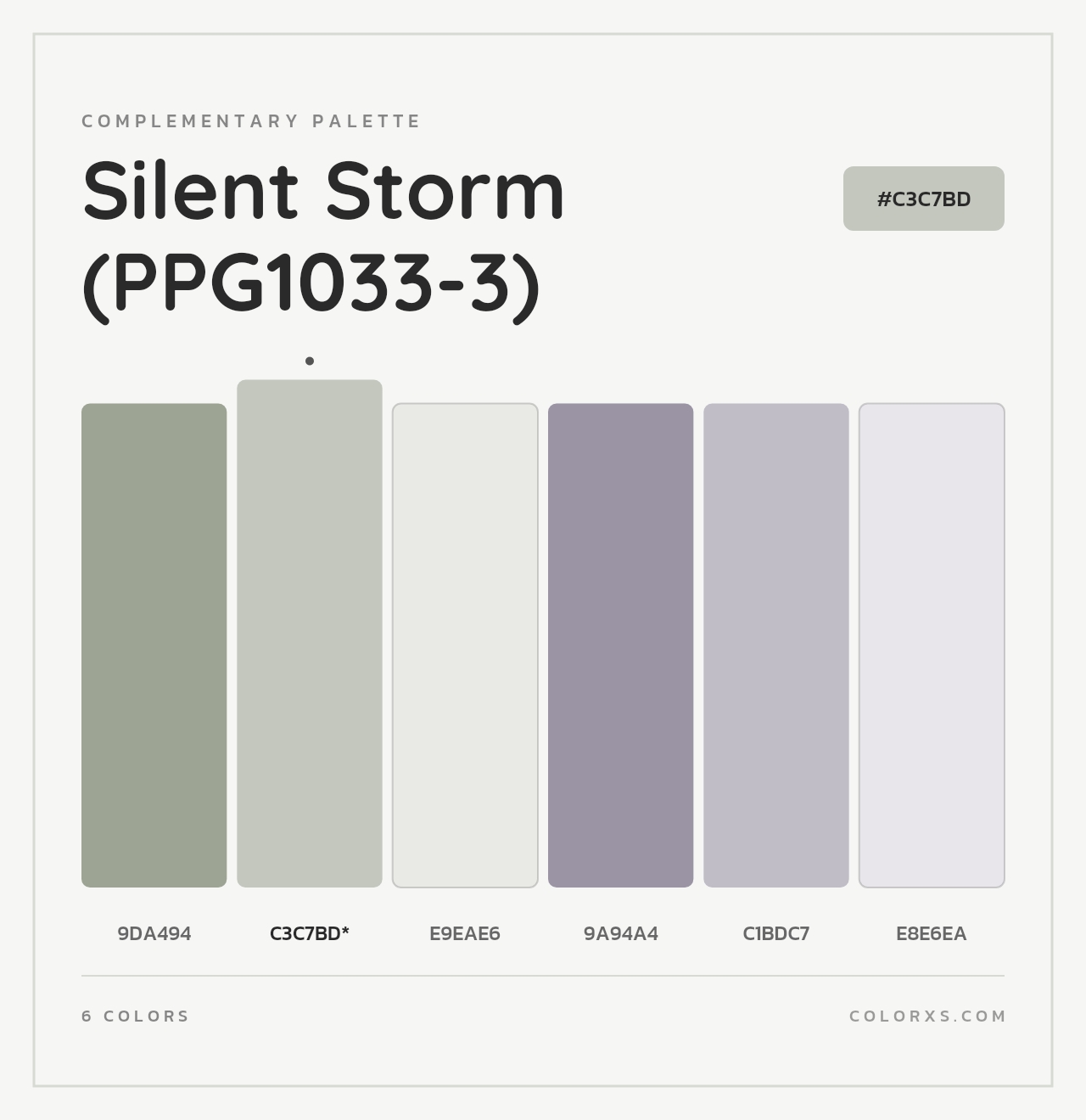 Silent Storm (PPG1033-3) - Complementary Color Palette