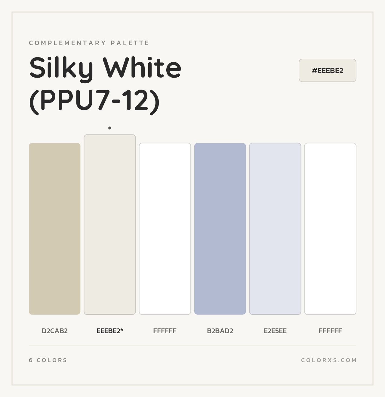 Silky White (PPU7-12) - Complementary Color Palette