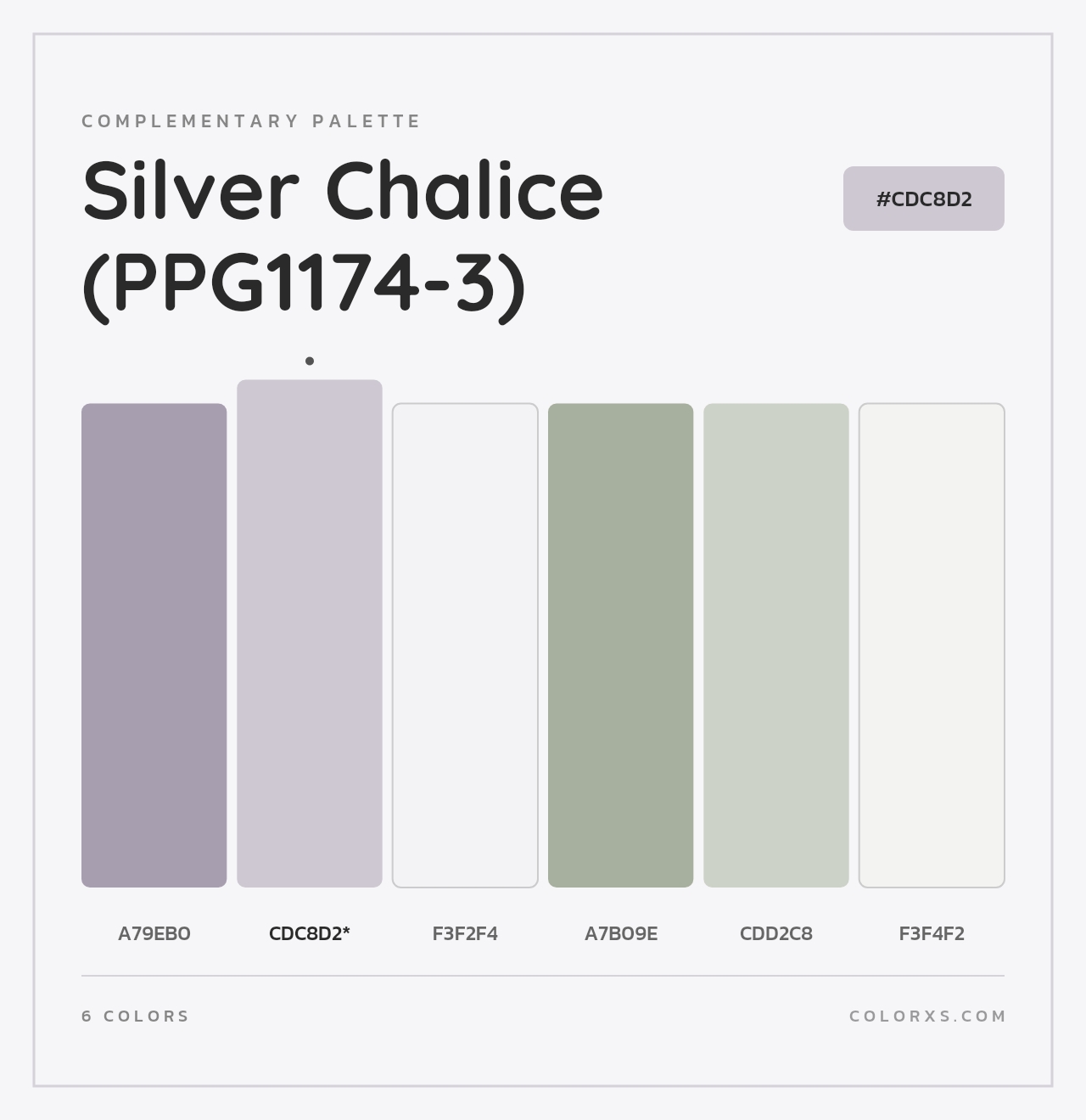 Silver Chalice (PPG1174-3) - Complementary Color Palette