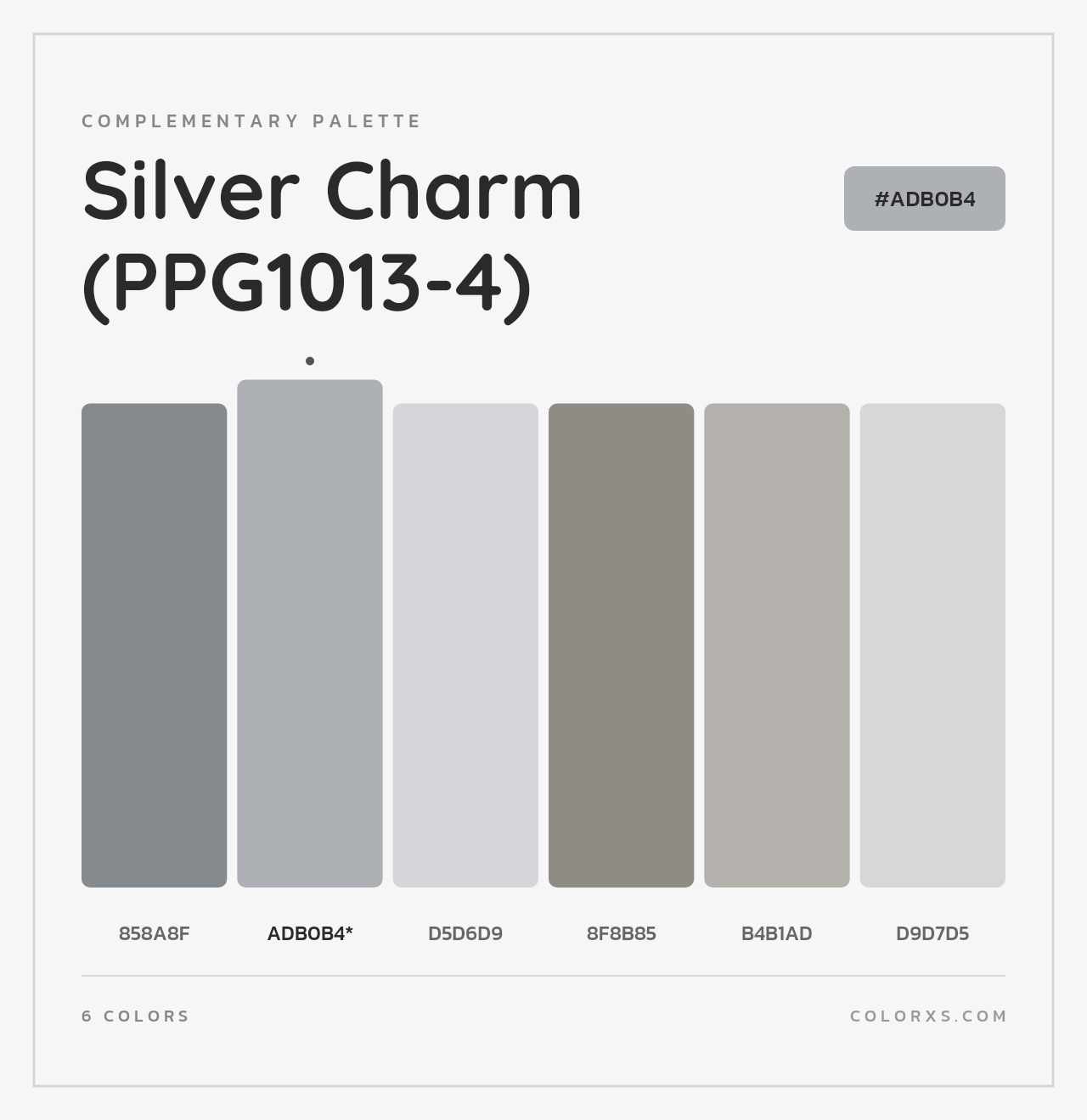 Silver Charm (PPG1013-4) - Complementary Color Palette