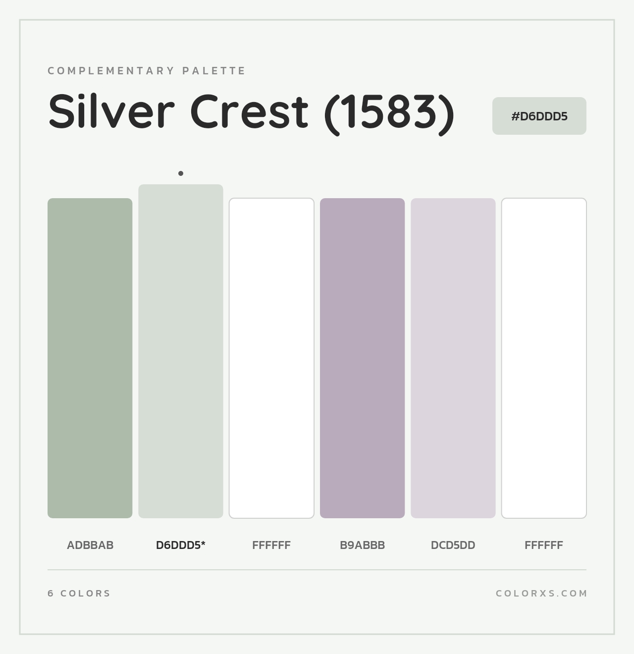Silver Crest (1583) - Complementary Color Palette