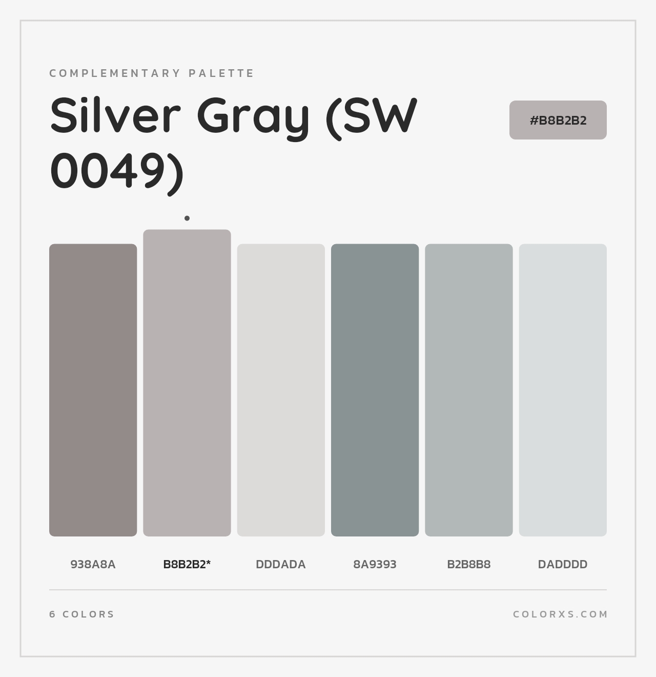 Silver Gray (SW 0049) - Complementary Color Palette