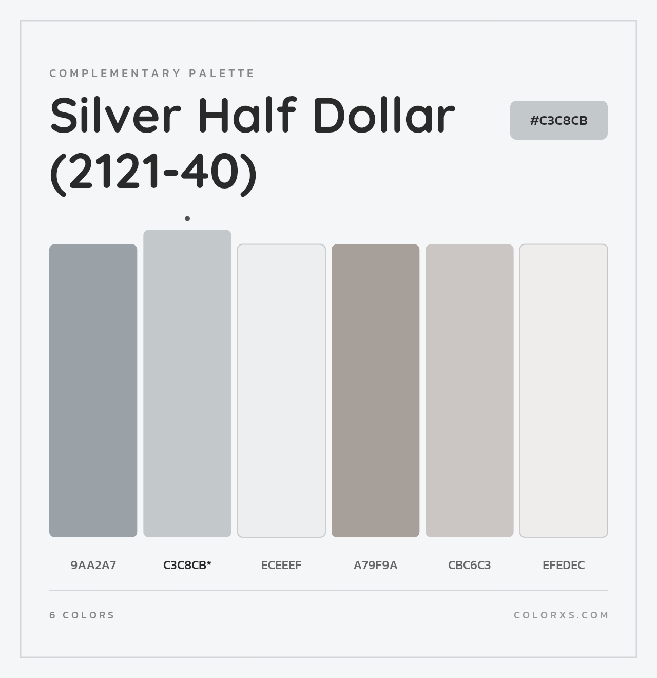 Silver Half Dollar (2121-40) - Complementary Color Palette