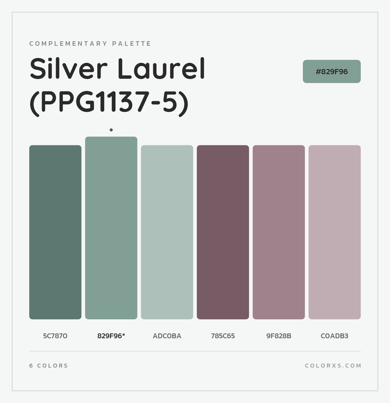 Silver Laurel (PPG1137-5) - Complementary Color Palette