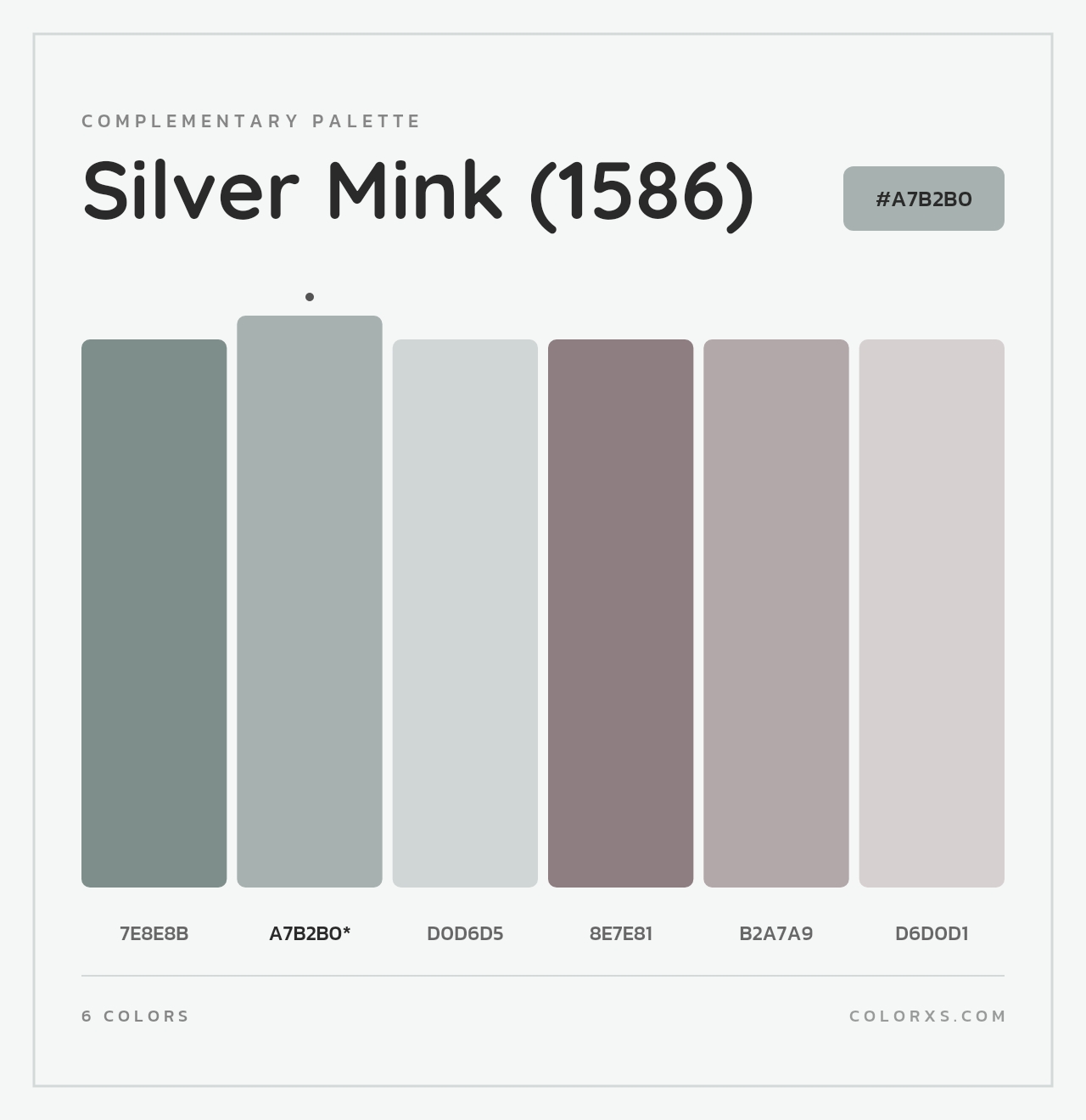 Silver Mink (1586) - Complementary Color Palette