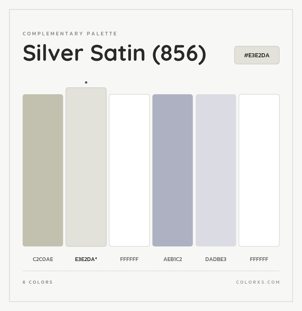 Silver Satin (856) - Complementary Color Palette