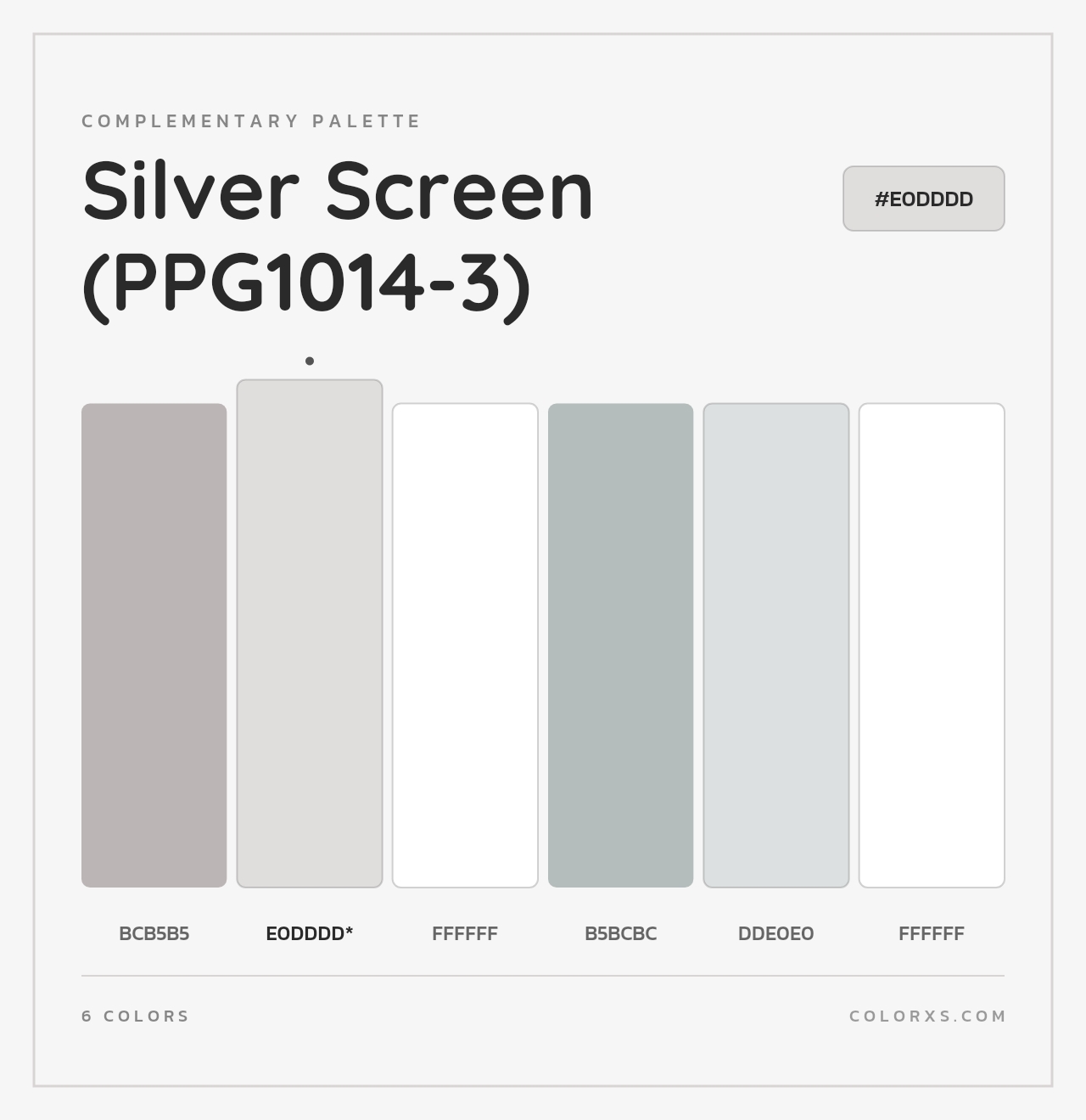 Silver Screen (PPG1014-3) - Complementary Color Palette
