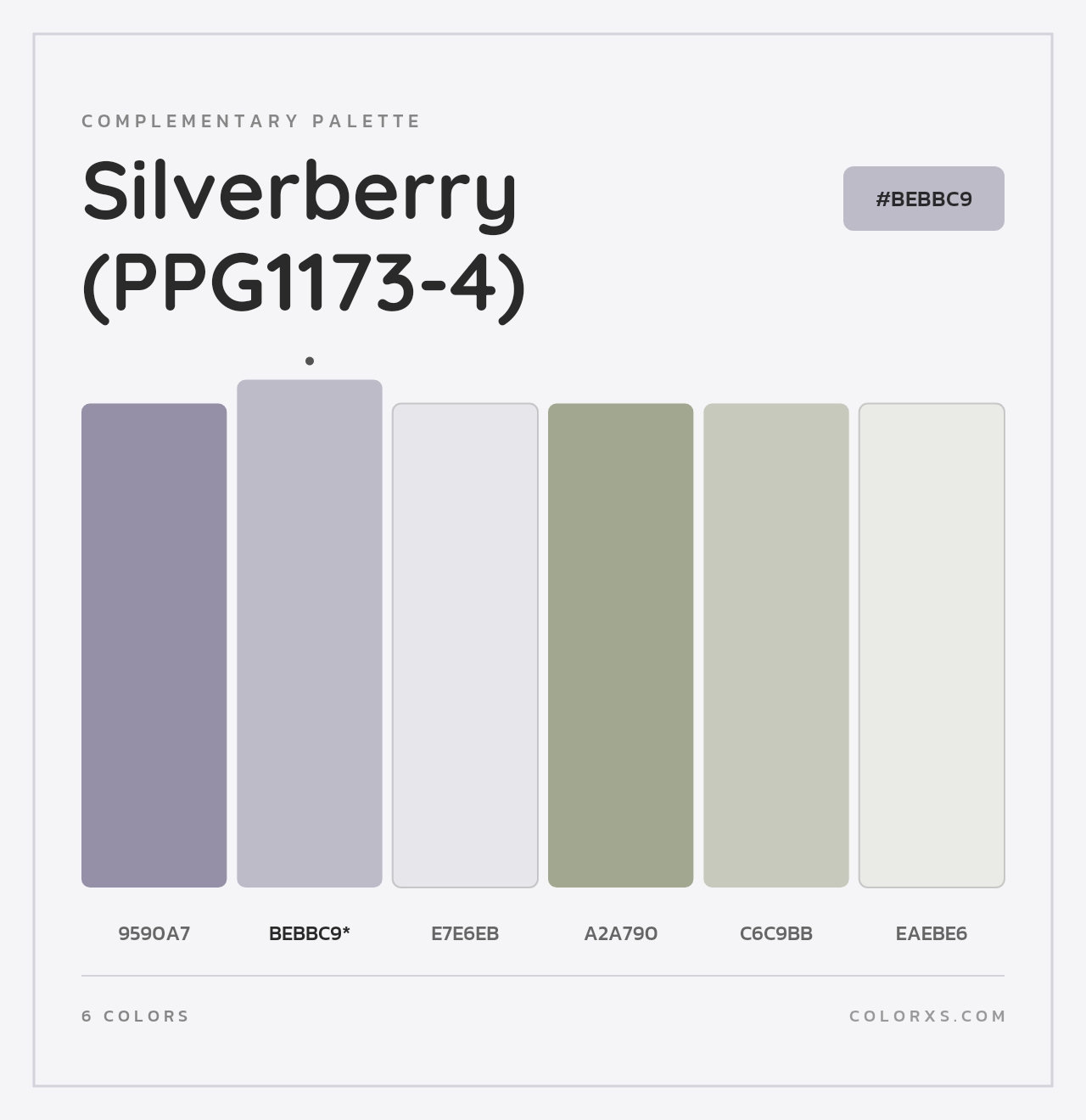 Silverberry (PPG1173-4) - Complementary Color Palette