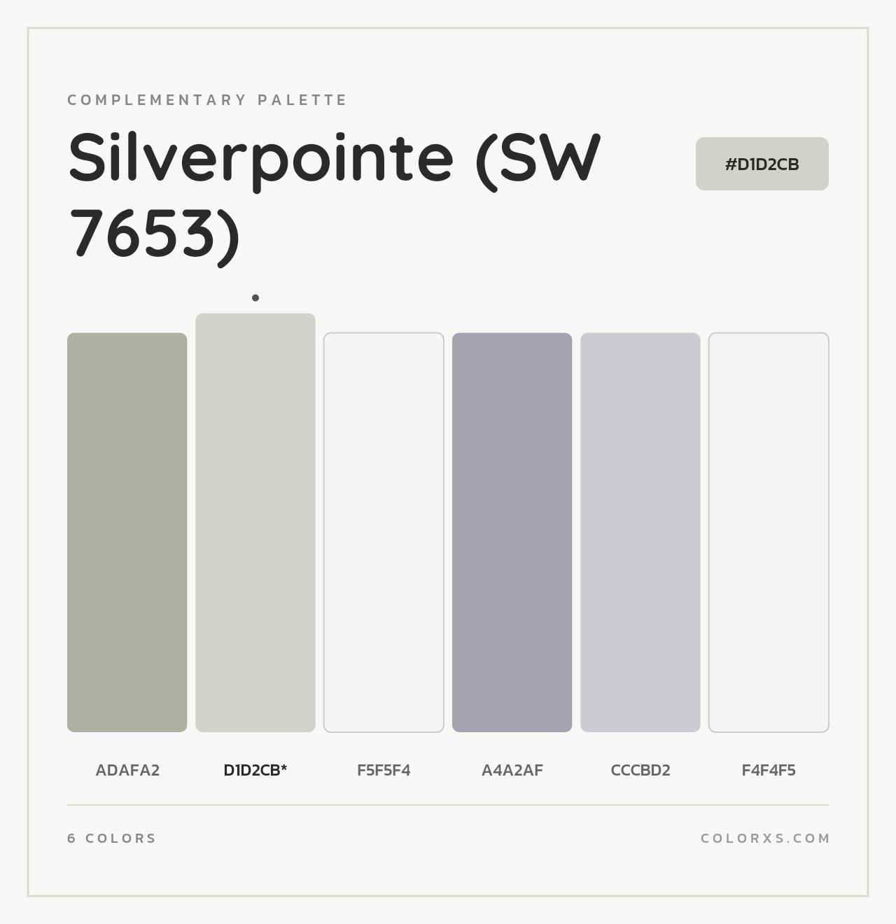 Silverpointe (SW 7653) - Complementary Color Palette