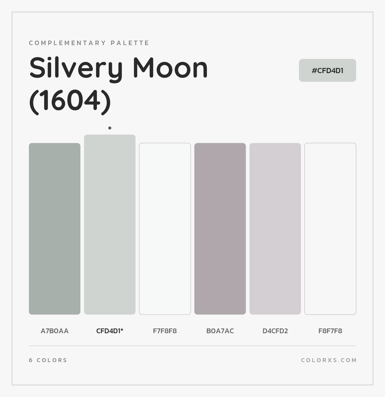 Silvery Moon (1604) - Complementary Color Palette