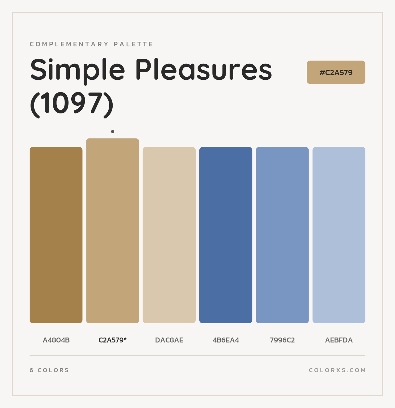 Simple Pleasures (1097) - Complementary Color Palette