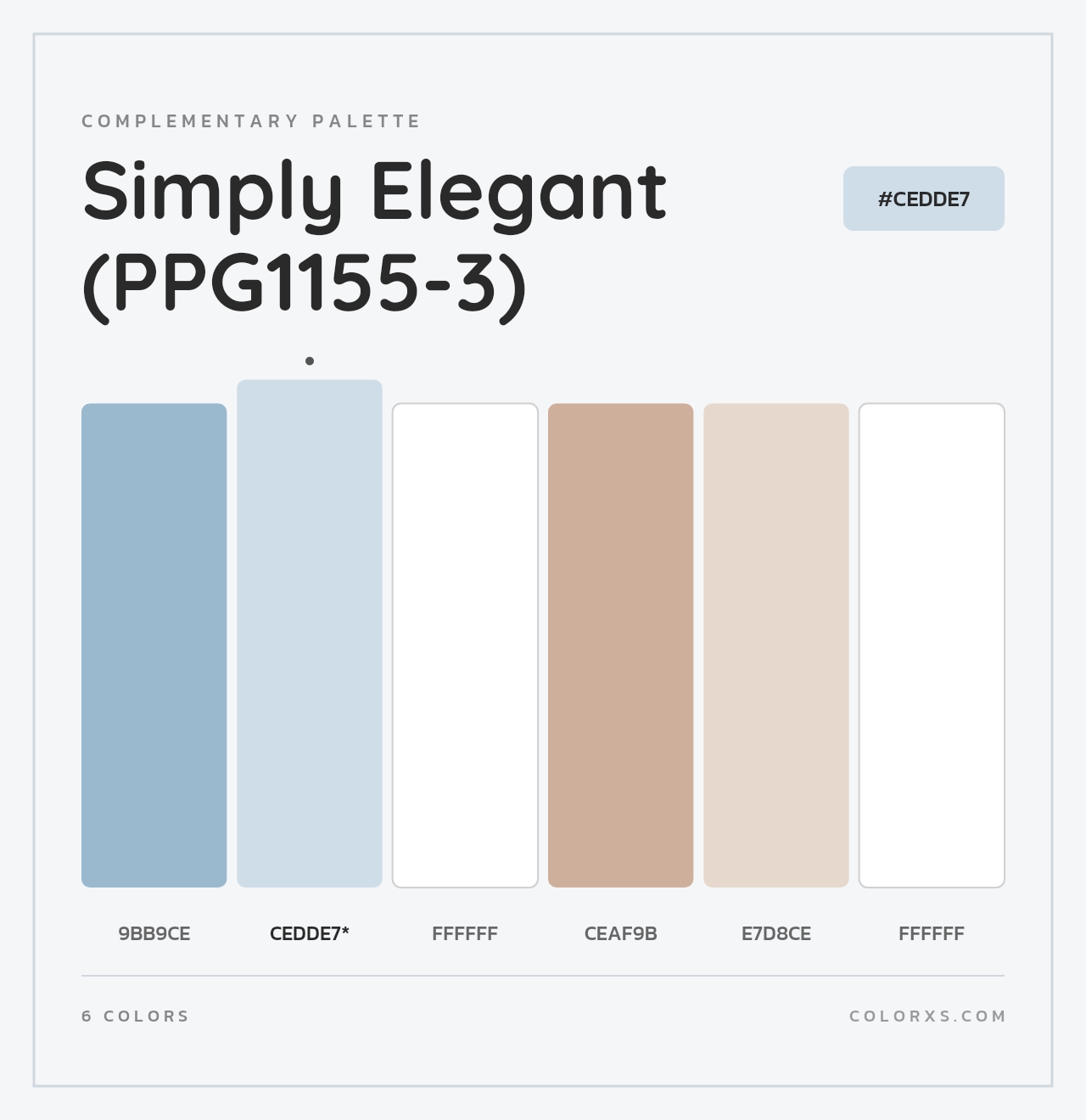 Simply Elegant (PPG1155-3) - Complementary Color Palette