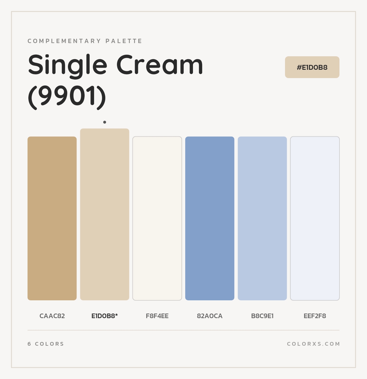 Single Cream (9901) - Complementary Color Palette
