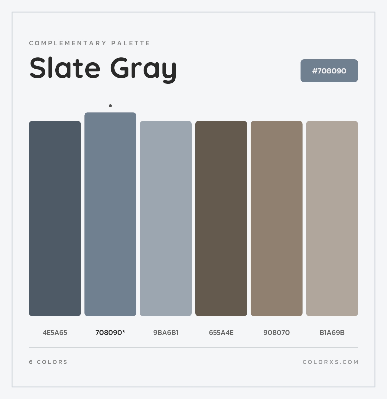 Slate Gray - Complementary Color Palette