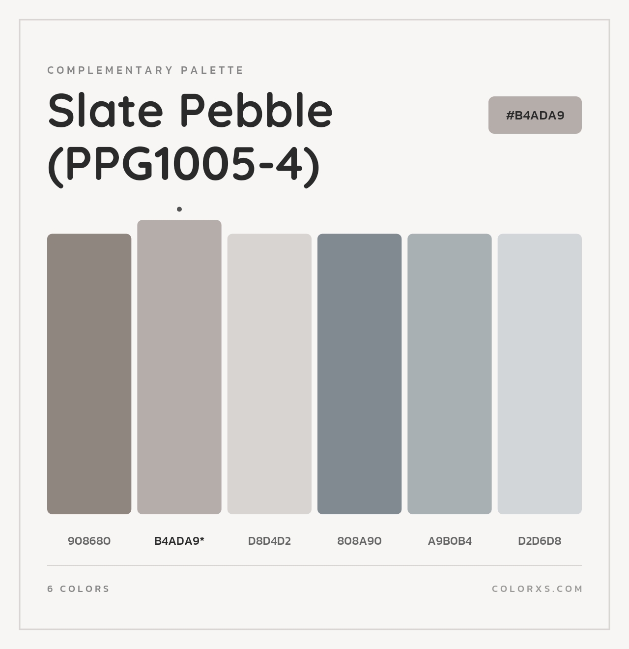 Slate Pebble (PPG1005-4) - Complementary Color Palette
