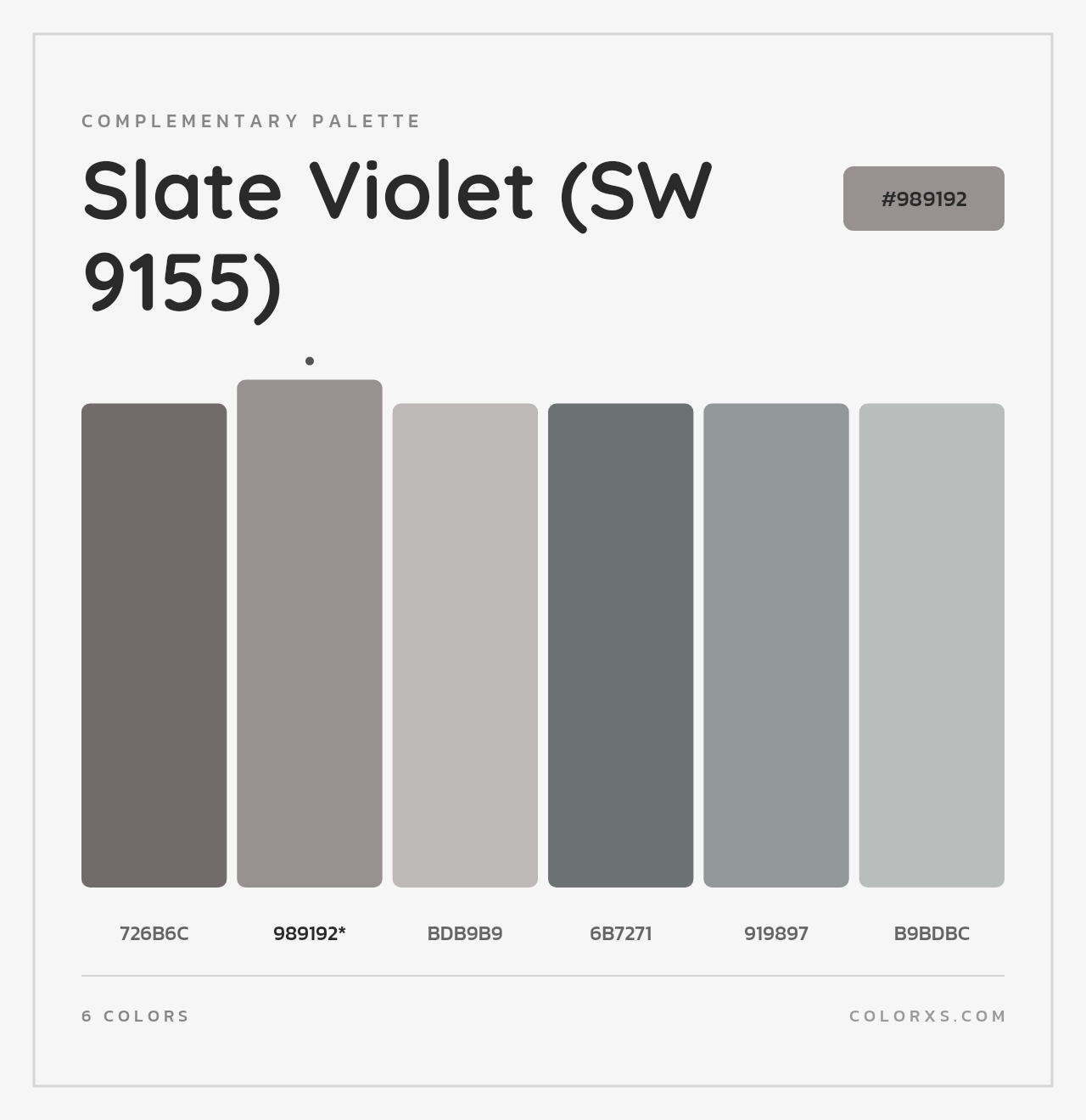 Slate Violet (SW 9155) - Complementary Color Palette