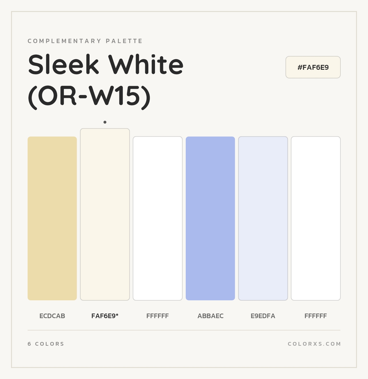 Sleek White (OR-W15) - Complementary Color Palette