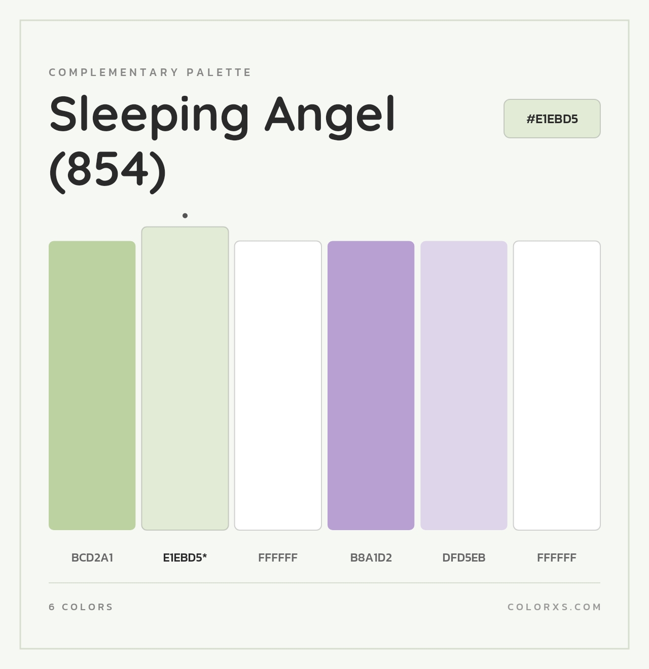 Sleeping Angel (854) - Complementary Color Palette