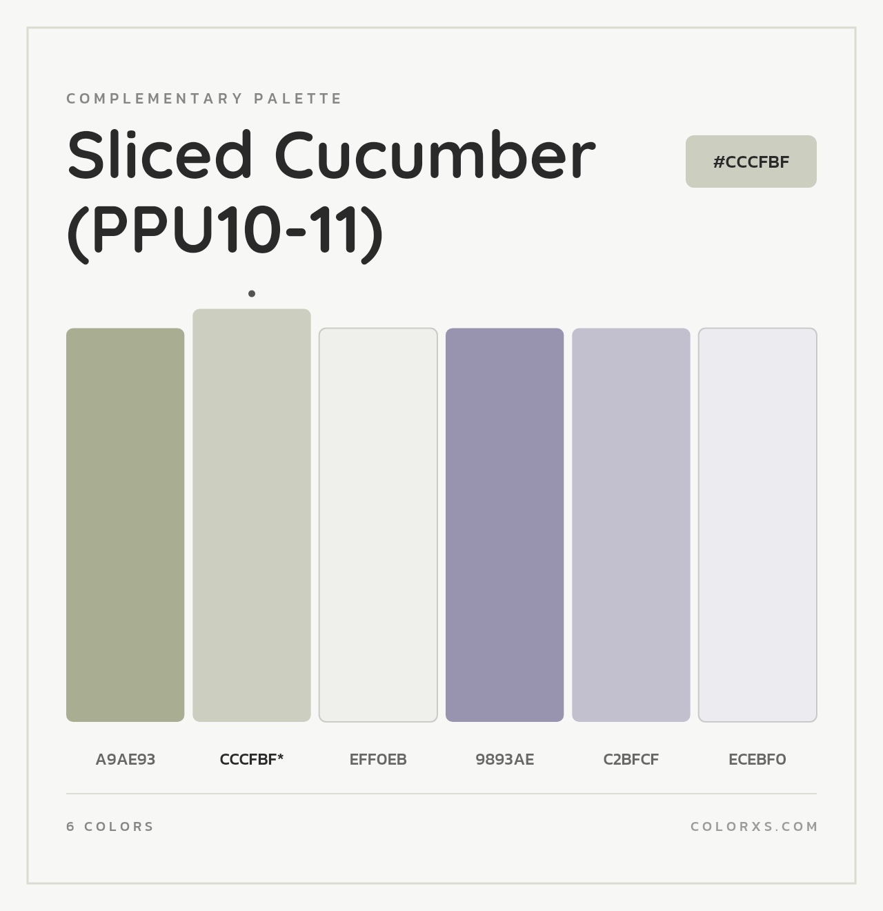 Sliced Cucumber (PPU10-11) - Complementary Color Palette