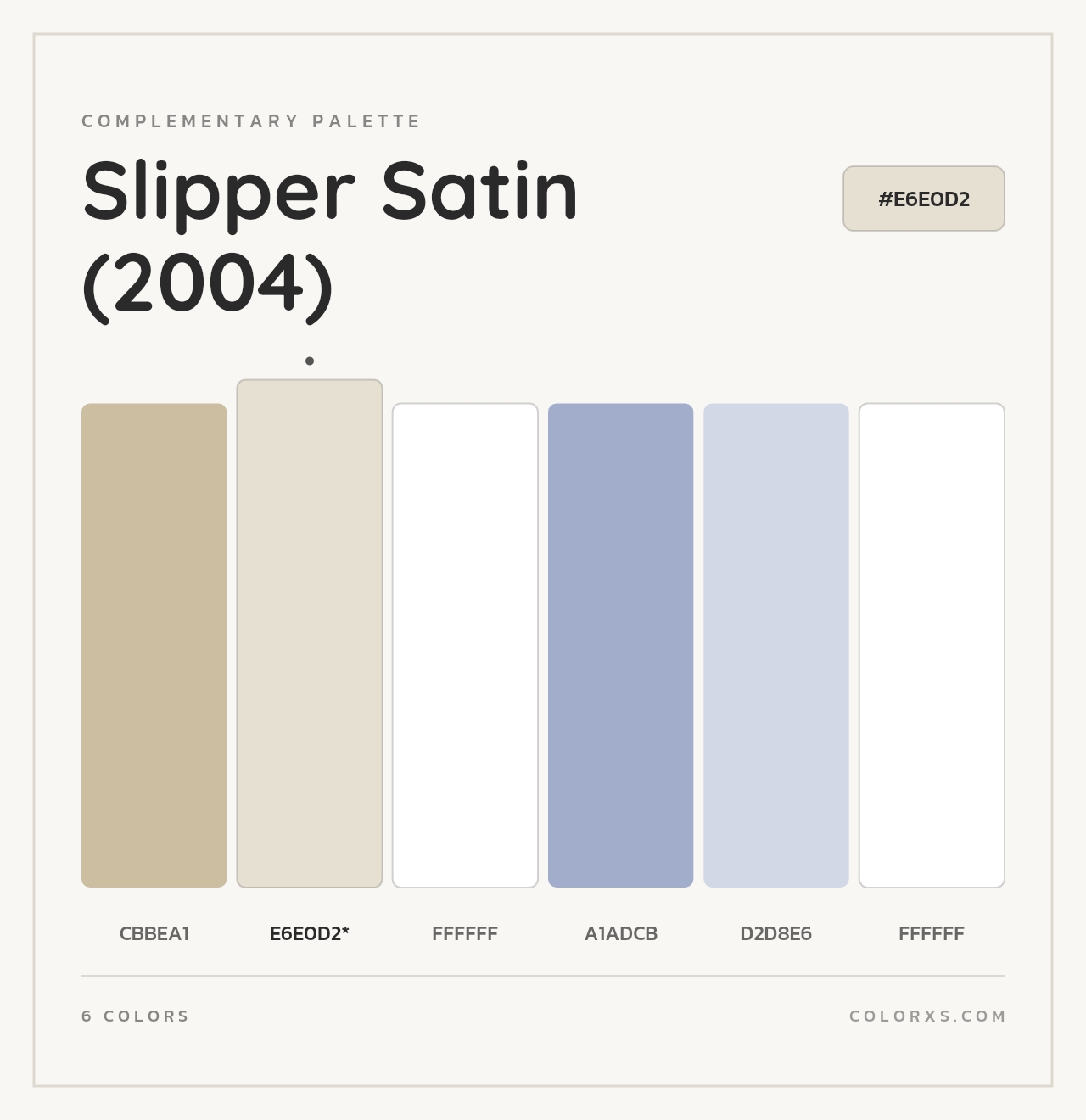 Slipper Satin (2004) - Complementary Color Palette