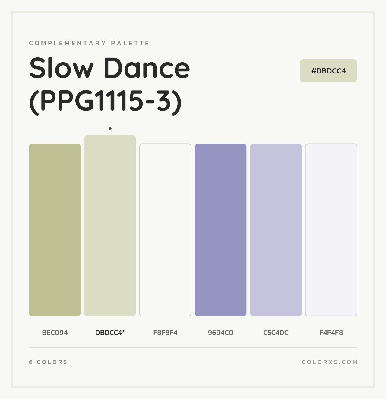 Slow Dance (PPG1115-3) - Complementary Color Palette