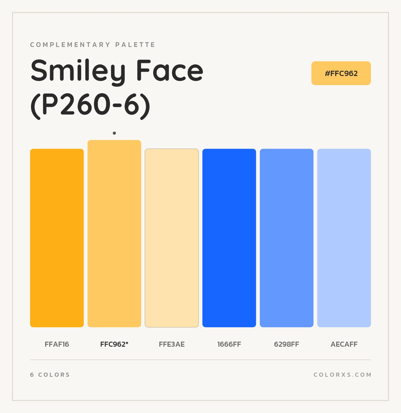 Smiley Face (P260-6) - Complementary Color Palette