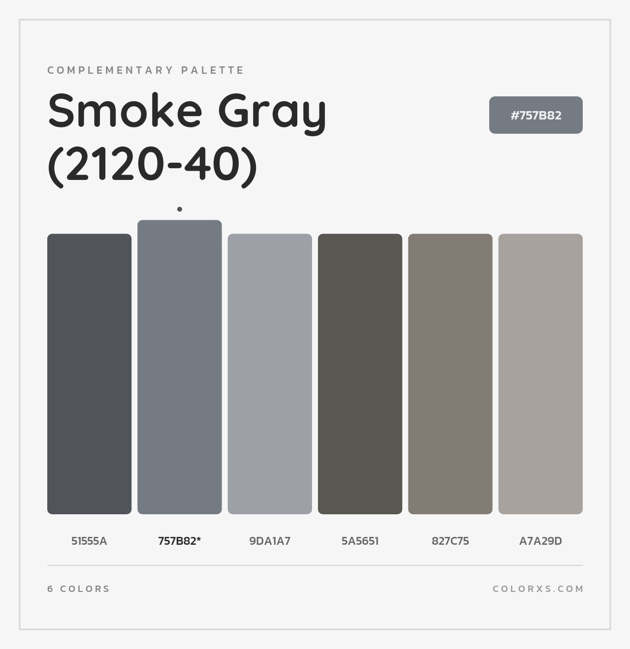Smoke Gray (2120-40) - Complementary Color Palette