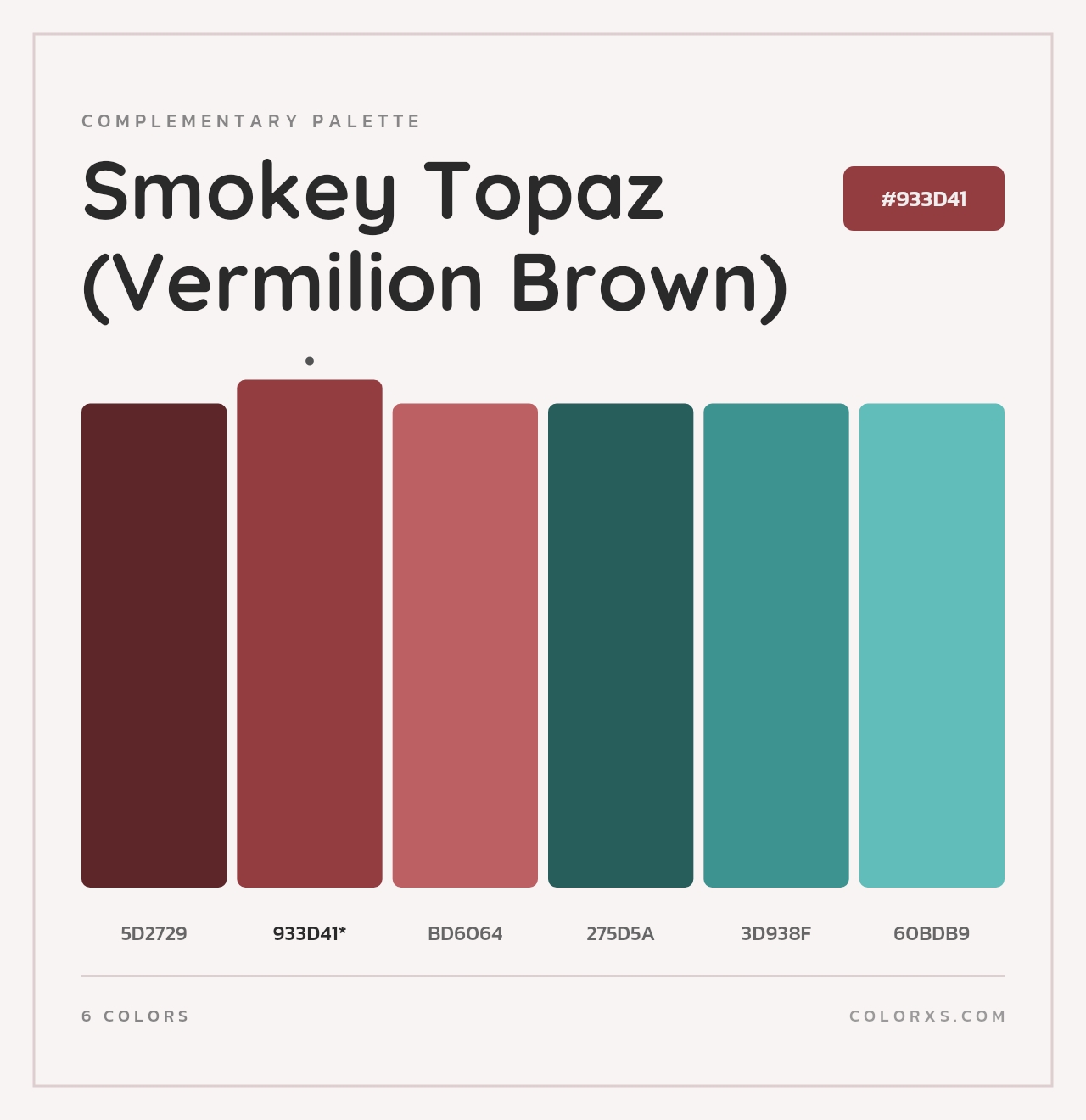 Smokey Topaz (Vermilion Brown) - Complementary Color Palette